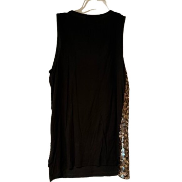 Michael Kors - Black Tank, Gold Sequined Front - Medium - Picture 3 of 5